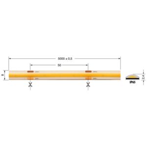 Strip LED COB IP65 280 Led/mt 12w/mt Luce Fredda 24V 8mm Serie Ariete